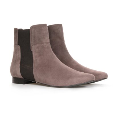 zamszowe sztyblety taupe CHERYL – widok z boku