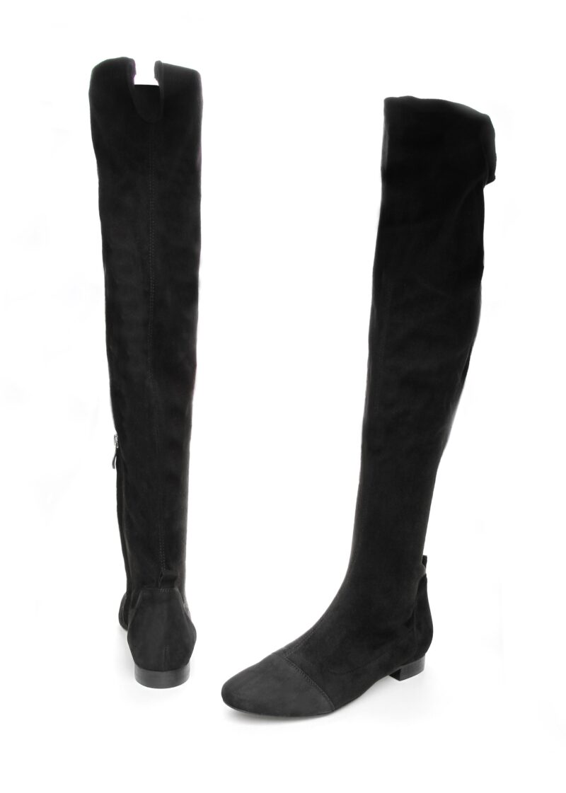 4c GIA SUEDE – klasyczne czarne kozaki z zaokrąglonym noskiem