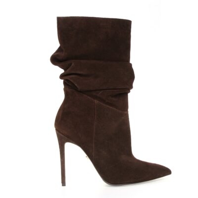 Czekoladowe botki na szpilce AVA - widok główny