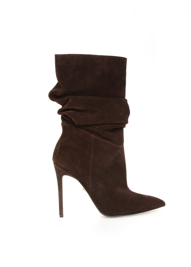 5a Czekoladowe botki na szpilce AVA - widok główny