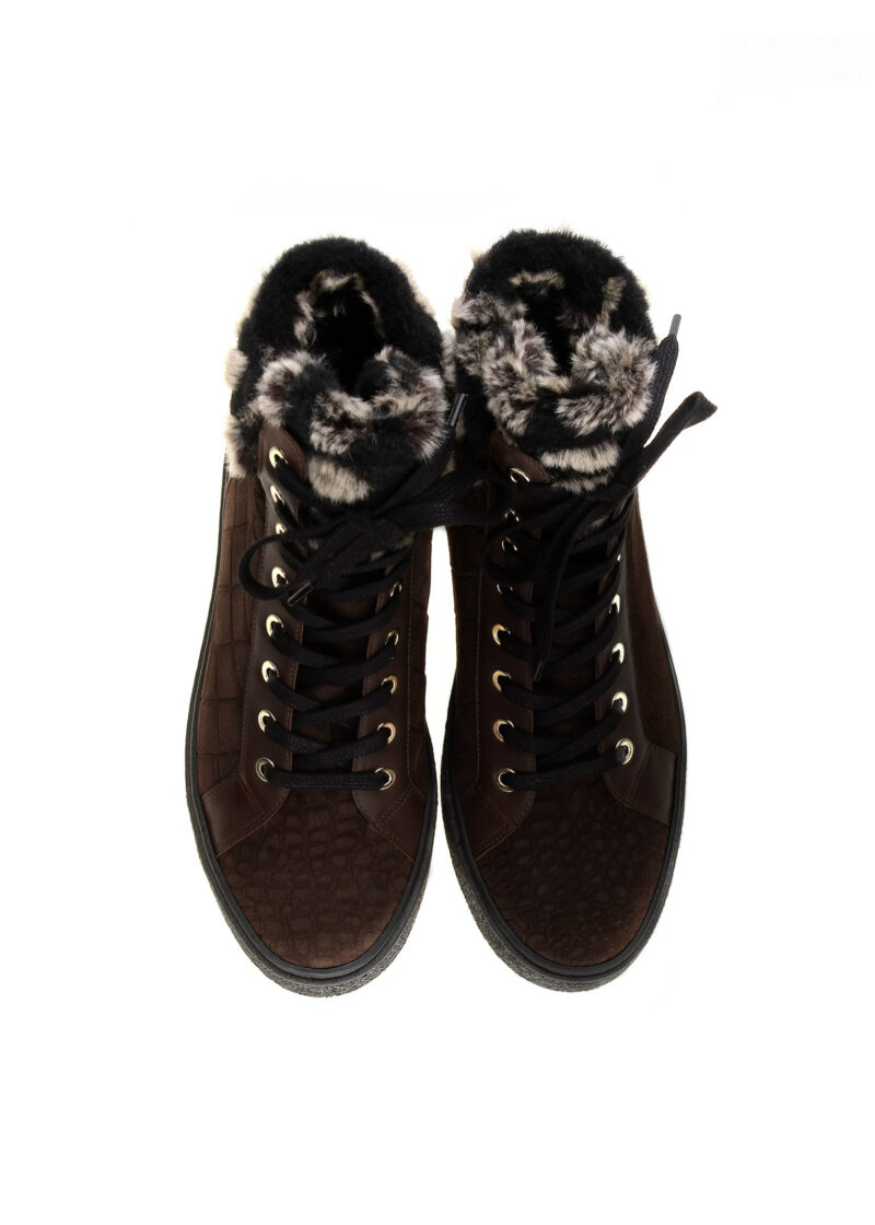 Czekoladowe brązowe botki Riva - widok z góry