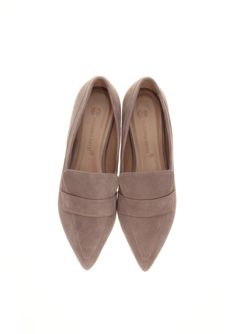 Mokasyny MEGAN BEIGE zamszowe beżowe widok z góry