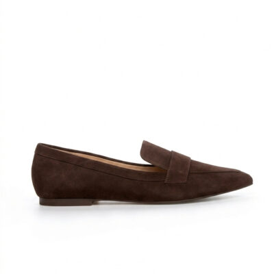 Mokasyn MEGAN BROWN brązowy zamszowy widok z bok