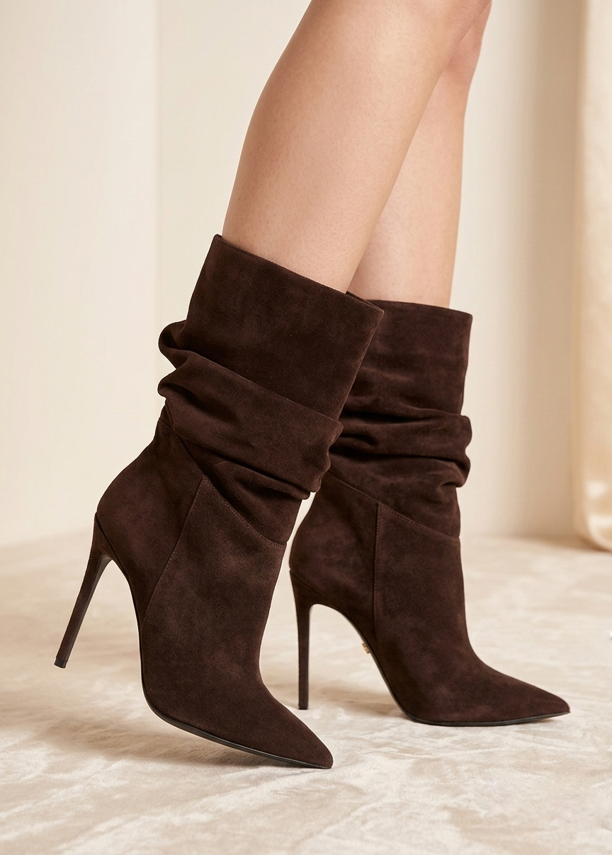 Brązowe czekoladowe botki AVA