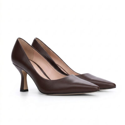 Damskie brązowe czółenka skórzane LEXY BROWN – para butów