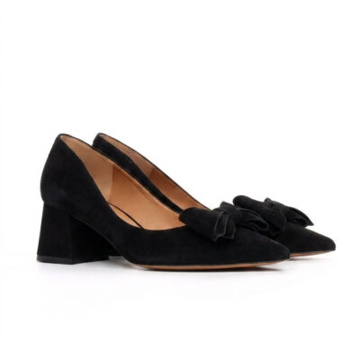 czarne zamszowe czółenka damskie dwa buty TESS BLACK