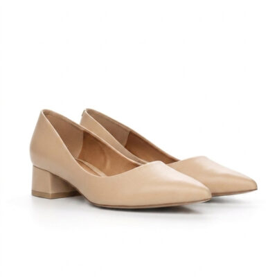 beżowe skórzane czółenka LEA BEIGE para