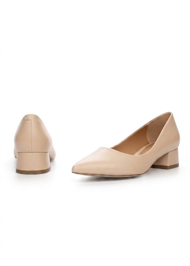 Czółenka LEA BEIGE z beżowej skóry naturalnej